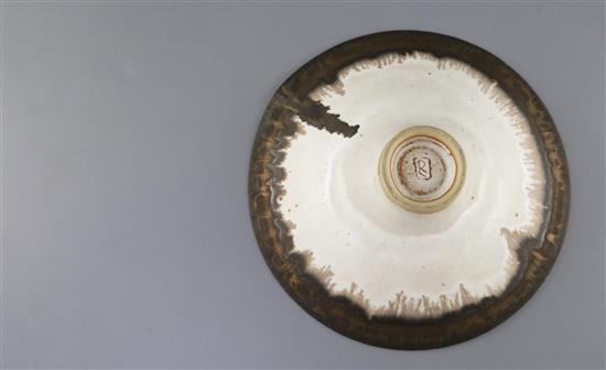 Dame Lucie Rie (1902-1995). A fine stoneware conical bowl, 25.5cm diameter, H. 9cm